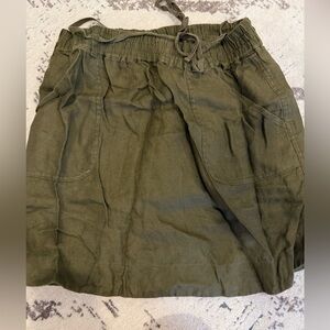 LOFT Sage Green Drawstring Skirt